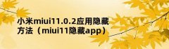 小米miui11.0.2应用隐藏方法（miui11隐藏app）