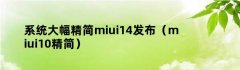 系统大幅精简miui14发布（miui10精简）